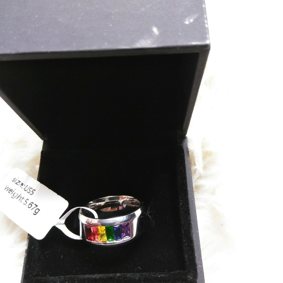 Rainbow ring size 5 - Picture 4 of 5